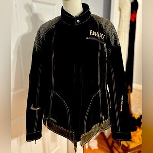 Harley-Davidson Women's Black Leather Jacket with Silver Highlights